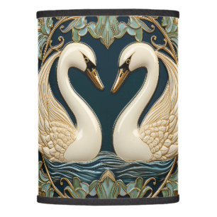 Two Swans On Lake Art Nouveau Inspired Home Decor Lamp Shade