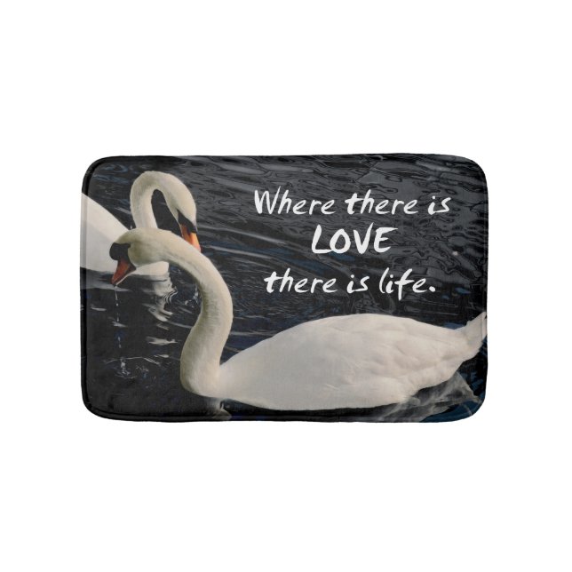 Two Swans on Lake Bath Mat (Front)
