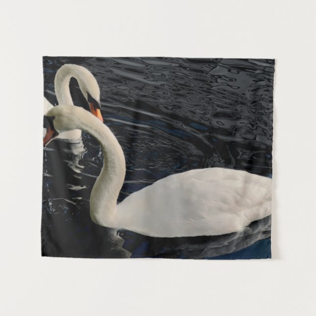 Two Swans on Lake Tapestry (Front (Horizontal))