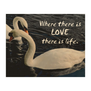 Two Swans on Lake Wood Wall Decor