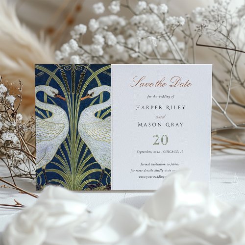 Two Swans Save the Date Wedding Invitation
