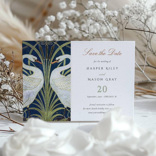 Two Swans Save the Date Wedding Invitation (Creator Uploaded)