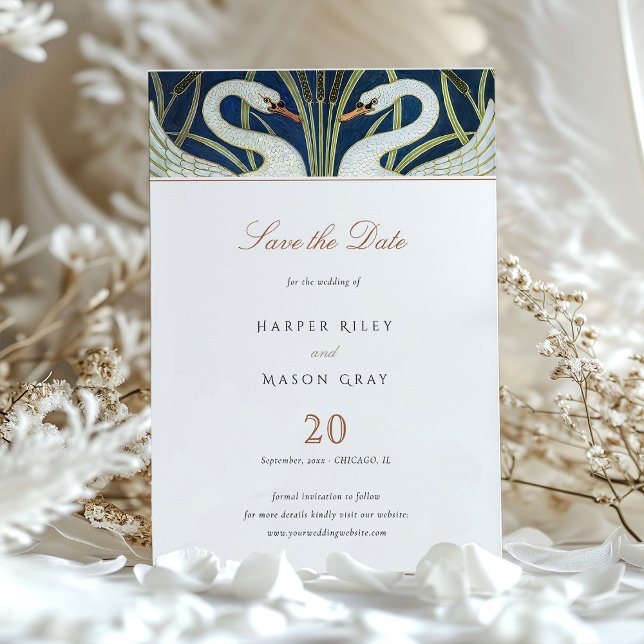 Two Swans Save the Date Wedding Invitation (Creator Uploaded)