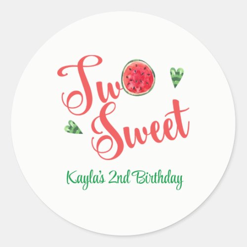 Two Sweet 2nd Birthday Classic Round Sticker