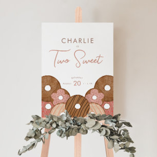 Two Sweet 2nd Birthday Donut Girl's Welcome Sign