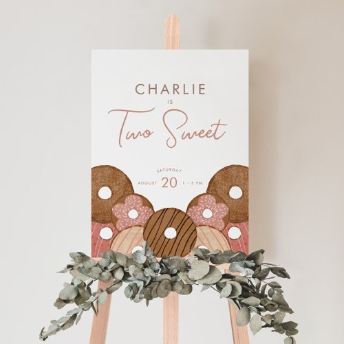 Two Sweet 2nd Birthday Donut Girls Welcome Sign