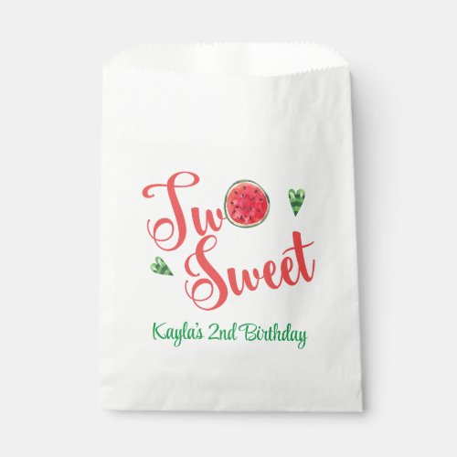 Two Sweet 2nd Birthday Favor Bag