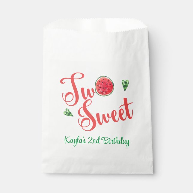Two Sweet 2nd Birthday Favor Bag (Front)