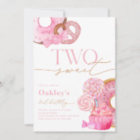 Two Sweet 2nd Birthday Invitation