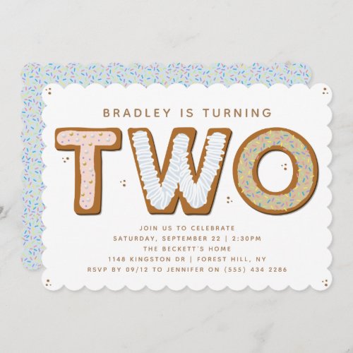 TWO Sweet 2nd Birthday Invitation