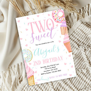 TWO Sweet 2nd Birthday Invitation