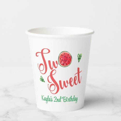 Two Sweet 2nd Birthday Paper Cups