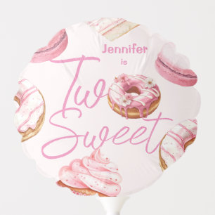 TWO Sweet 2nd Birthday Party Girls Pink Donut Balloon