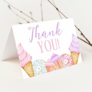 TWO Sweet 2nd Birthday Thank You Card