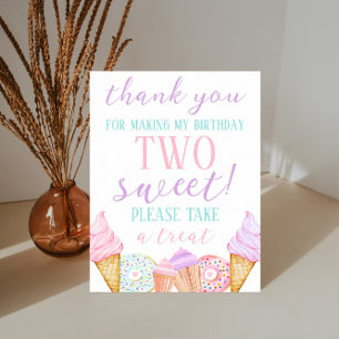 TWO Sweet 2nd Birthday Treat Sign