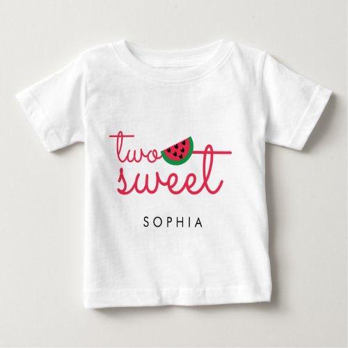 Two Sweet 2nd Birthday watermelon Baby T_Shirt