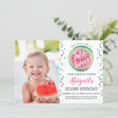 Two Sweet 2nd Birthday Watermelon Party Invitation (Standing Front)