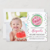 Two Sweet 2nd Birthday Watermelon Party Invitation (Front)