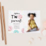 Two Sweet 2nd Donut Theme Birthday Party Photo Invitation