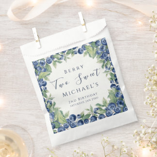 Two Sweet Berry Blueberry 2nd Birthday Boy Party Favor Bag