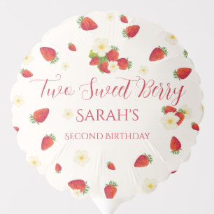 Two Sweet Berry Strawberry 2nd Birthday Balloon