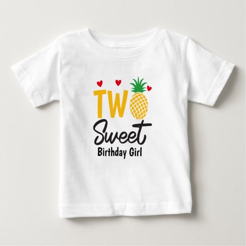 Two Sweet birthday girl Baby T_Shirt