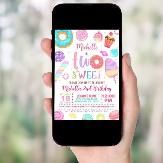 Two Sweet Birthday Invitation (Front Digital)