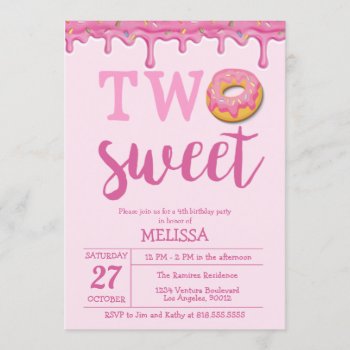 Two Sweet Birthday Invitation by party_depot at Zazzle