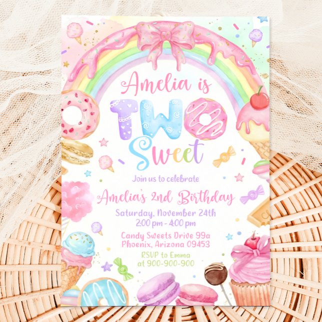 Two Sweet Birthday Invitation, 2nd Birthday Invite (Creator Uploaded)