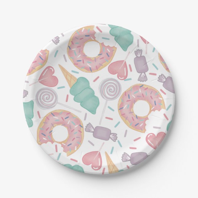 Two Sweet Birthday Party Paper Plates (Front)