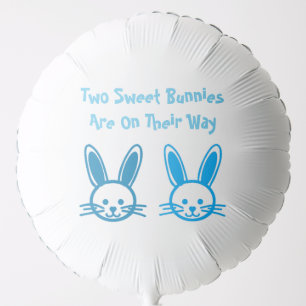 Two Sweet Bunnies Twin Boys Balloon