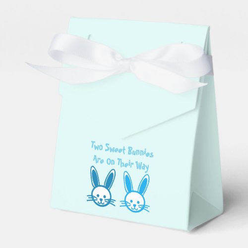 Two Sweet Bunnies Twin Boys Favor Boxes