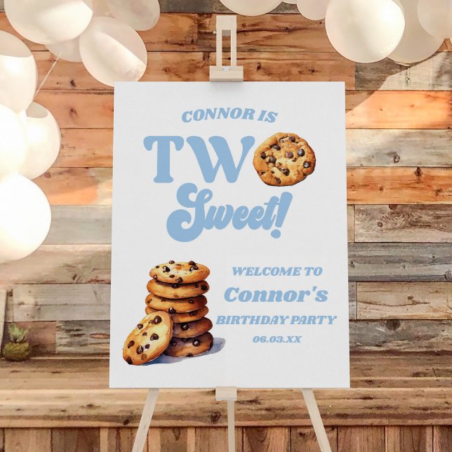 Two Sweet Cookies 2nd Birthday Party Welcome Sign (Creator Uploaded)