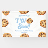 "Two Sweet" Milk & Cookies Birthday Backdrop Banner - 3x5 Ft Vinyl Decor For 2nd Birthday Party, Photo Background