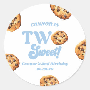 Two Sweet Cookies and Milk 2nd Birthday Party Classic Round Sticker