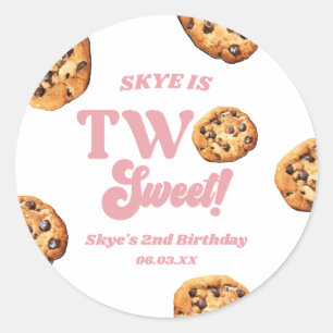 Two Sweet Cookies and Milk 2nd Birthday Party Classic Round Sticker