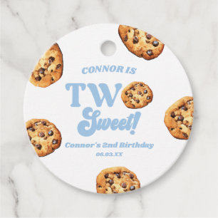 Two Sweet Cookies and Milk 2nd Birthday Party Favor Tags
