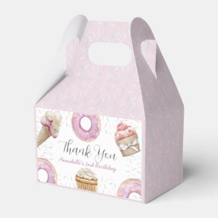 Two Sweet Cupcake & Donuts Girl 2nd Birthday Favor Boxes