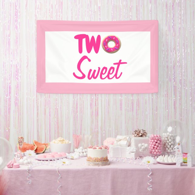 Two Sweet Donut 2nd Birthday Banner (Party)