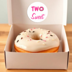 Two Sweet Donut 2nd Birthday Classic Round Sticker