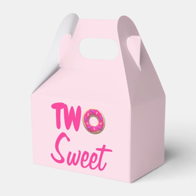 Two Sweet Donut 2nd Birthday Favor Boxes (Front Side)
