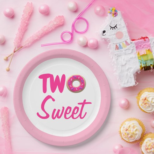 Two Sweet Donut 2nd Birthday Paper Plates