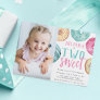 Two Sweet | Donut 2nd Birthday Party Photo Invitation
