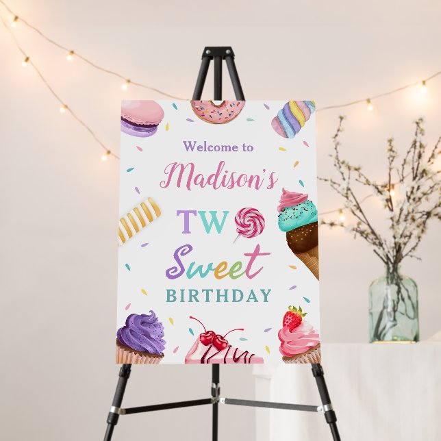 Two Sweet Donut 2nd Birthday Welcome Foam Board (In Situ (Stand))