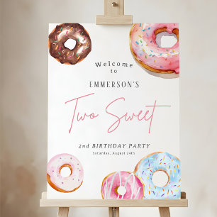 Two Sweet Donut 2nd Birthday Welcome Foam Board