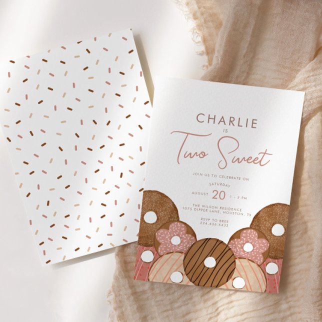 Two Sweet Donut 2nd - Girl's Birthday Invitation (Creator Uploaded)