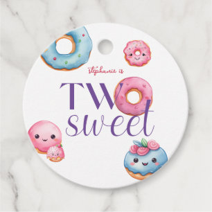 Two Sweet Donut Birthday Party Favor Tags