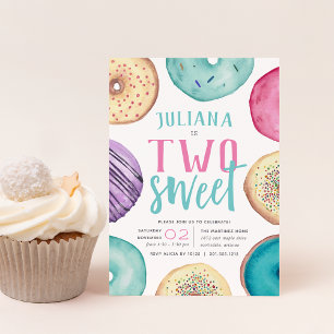 Two Sweet Donut Birthday Party Invitation