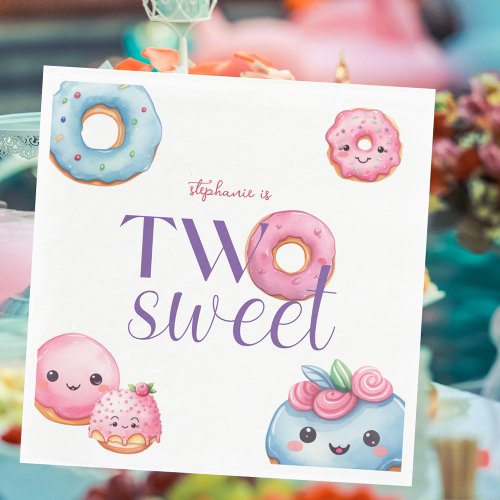 Two Sweet Donut Birthday Party Napkins