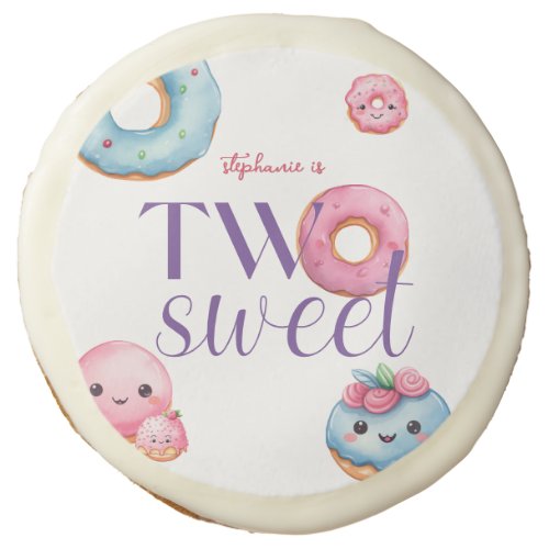 Two Sweet Donut Birthday Party Sugar Cookie